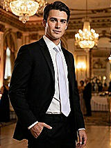 Alt View 2 Thumbnail - Silver Dove Yarn-Dyed Modern Tie by After Six