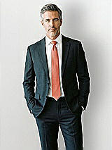 Front View Thumbnail - Terracotta Copper Yarn-Dyed Modern Tie by After Six