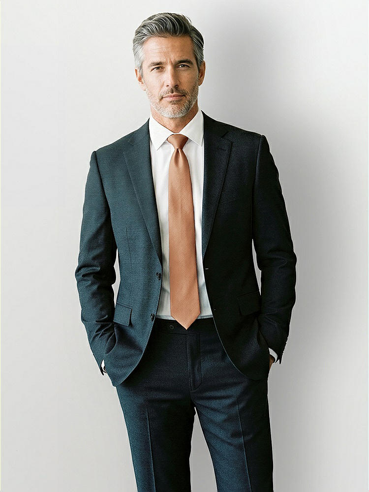 Front View - Toffee Yarn-Dyed Modern Tie by After Six