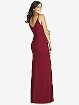 Rear View Thumbnail - Burgundy Fishtail Skirt Stretch Maxi Dress