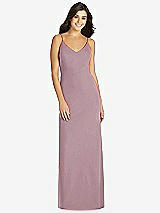 Front View Thumbnail - Dusty Rose Fishtail Skirt Stretch Maxi Dress
