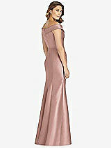 Rear View Thumbnail - Neu Nude Off-the-Shoulder Cuff Trumpet Gown with Front Slit