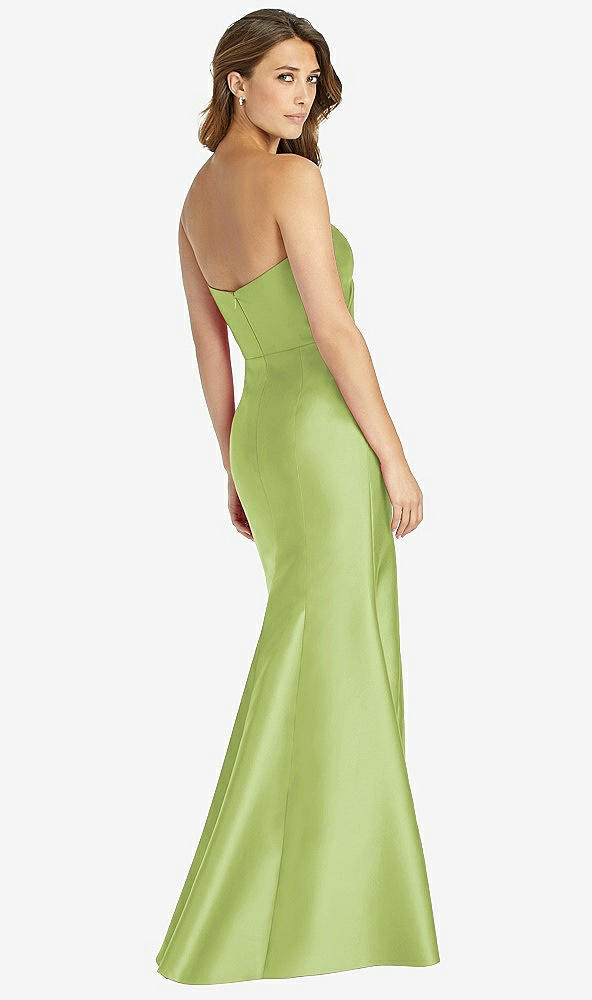 Back View - Mojito Strapless Draped Bodice Trumpet Gown 