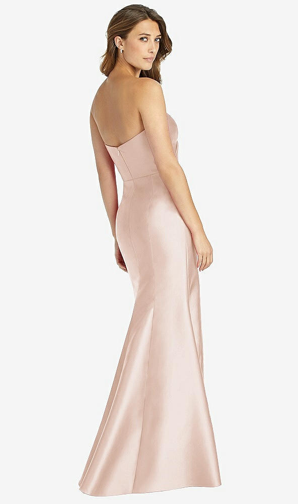 Back View - Cameo Strapless Draped Bodice Trumpet Gown 