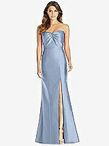 Front View Thumbnail - Cloudy Strapless Draped Bodice Trumpet Gown 