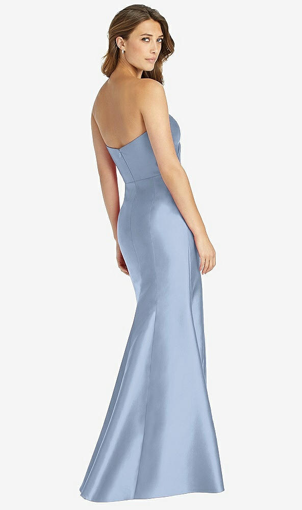Back View - Cloudy Strapless Draped Bodice Trumpet Gown 