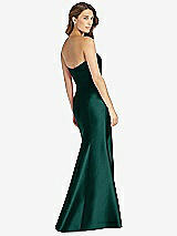 Rear View Thumbnail - Evergreen Strapless Draped Bodice Trumpet Gown 