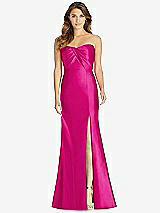 Front View Thumbnail - Think Pink Strapless Draped Bodice Trumpet Gown 
