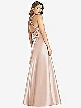 Rear View Thumbnail - Cameo Halter Lace-Up A-Line Maxi Dress