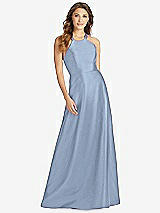 Front View Thumbnail - Cloudy Halter Lace-Up A-Line Maxi Dress