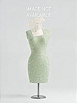 Rear View Thumbnail - Vintage Primrose Sage & Ivory Cap Sleeve Illusion-Back Lace and Chiffon Dress