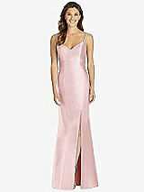 Front View Thumbnail - Ballet Pink Maxi Length Spaghetti Strap Mermaid Dress