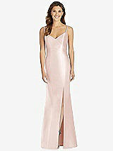 Front View Thumbnail - Blush Maxi Length Spaghetti Strap Mermaid Dress