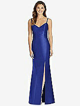 Front View Thumbnail - Cobalt Blue Maxi Length Spaghetti Strap Mermaid Dress
