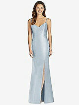 Front View Thumbnail - Mist Maxi Length Spaghetti Strap Mermaid Dress