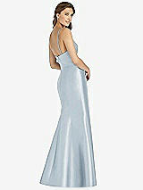 Rear View Thumbnail - Mist Maxi Length Spaghetti Strap Mermaid Dress
