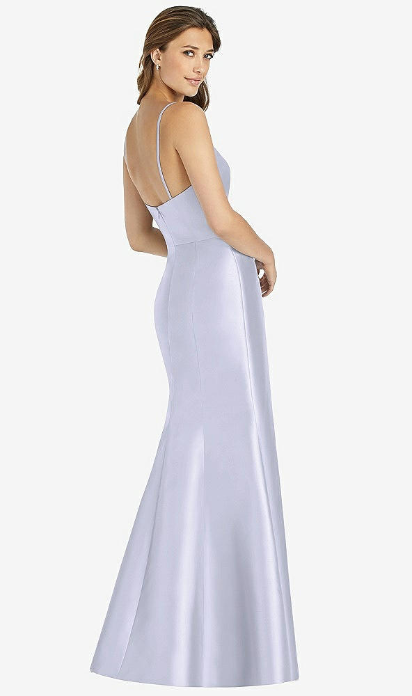 Back View - Silver Dove Maxi Length Spaghetti Strap Mermaid Dress