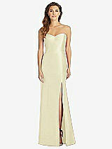 Front View Thumbnail - Butter Yellow Full-length Strapless Sweetheart Neckline Dress