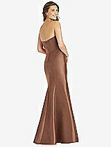 Rear View Thumbnail - Cognac Full-length Strapless Sweetheart Neckline Dress