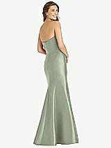 Rear View Thumbnail - Sage Full-length Strapless Sweetheart Neckline Dress