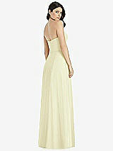 Rear View Thumbnail - Butter Yellow Strapless Notch Chiffon Maxi Dress