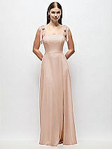 Front View Thumbnail - Cameo Tie-Shoulder Chiffon Maxi Dress with Front Slit