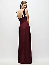 Rear View Thumbnail - Cabernet Tie-Shoulder Chiffon Maxi Dress with Front Slit