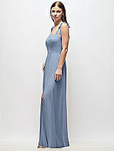 Side View Thumbnail - Cloudy Tie-Shoulder Chiffon Maxi Dress with Front Slit
