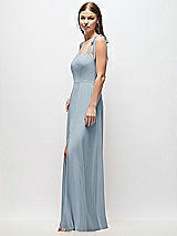 Side View Thumbnail - Mist Tie-Shoulder Chiffon Maxi Dress with Front Slit