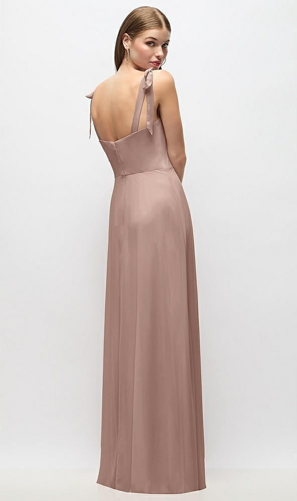 Back View - Neu Nude Tie-Shoulder Chiffon Maxi Dress with Front Slit