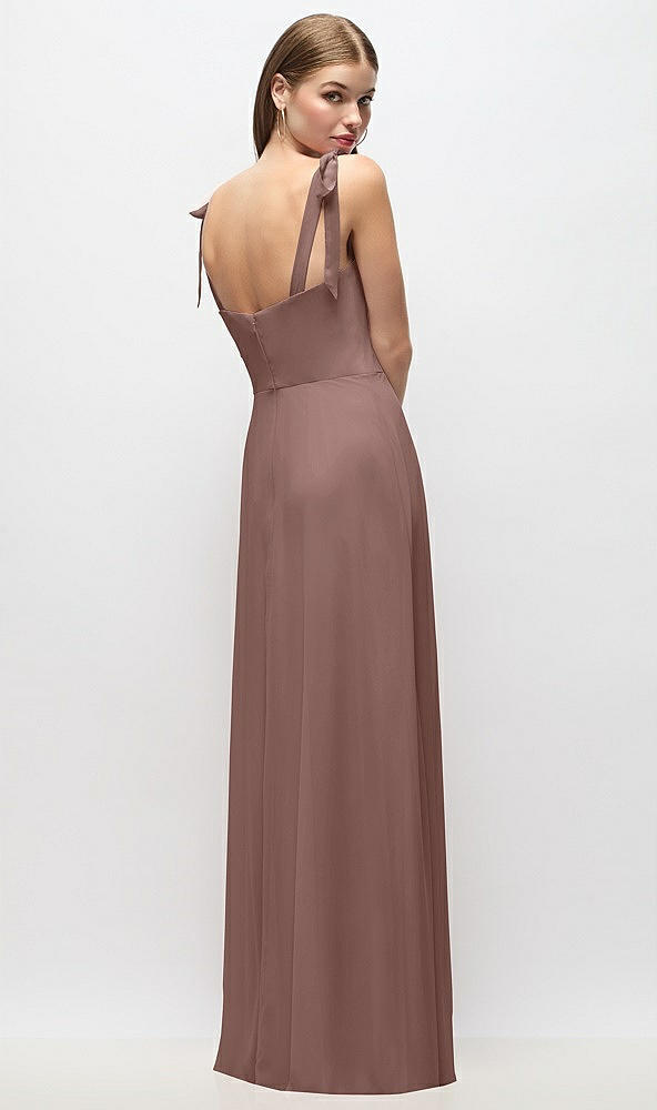 Back View - Sienna Tie-Shoulder Chiffon Maxi Dress with Front Slit