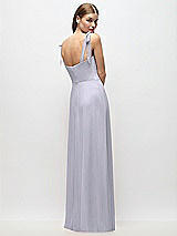 Rear View Thumbnail - Silver Dove Tie-Shoulder Chiffon Maxi Dress with Front Slit