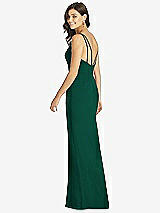 Rear View Thumbnail - Hunter Green Keyhole Neck Mermaid Dress with Front Slit
