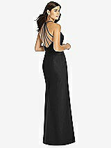 Rear View Thumbnail - Black Sunburst Strap Back Mermaid Dress