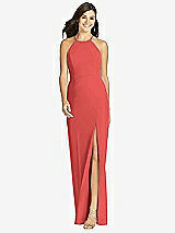 Front View Thumbnail - Perfect Coral Sunburst Strap Back Mermaid Dress