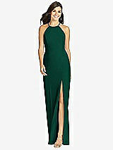 Front View Thumbnail - Hunter Green Sunburst Strap Back Mermaid Dress