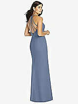 Rear View Thumbnail - Larkspur Blue Sunburst Strap Back Mermaid Dress