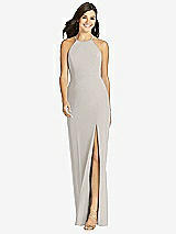 Front View Thumbnail - Oyster Sunburst Strap Back Mermaid Dress