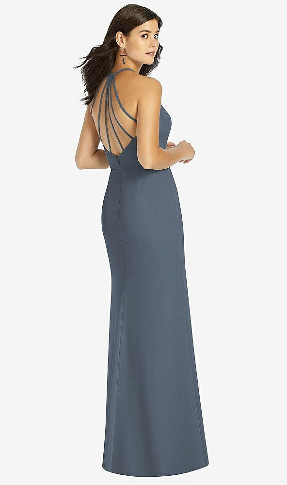 Back View - Silverstone Sunburst Strap Back Mermaid Dress