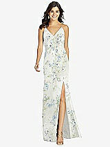 Front View Thumbnail - Bleu Garden Criss Cross Back Mermaid Wrap Dress