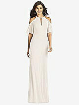 Front View Thumbnail - Ivory Ruffle Cold-Shoulder Mermaid Maxi Dress
