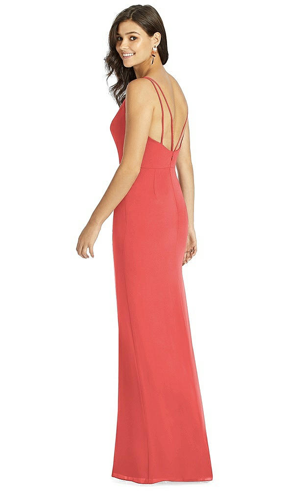 Back View - Perfect Coral Thread Bridesmaid Style Bonnie
