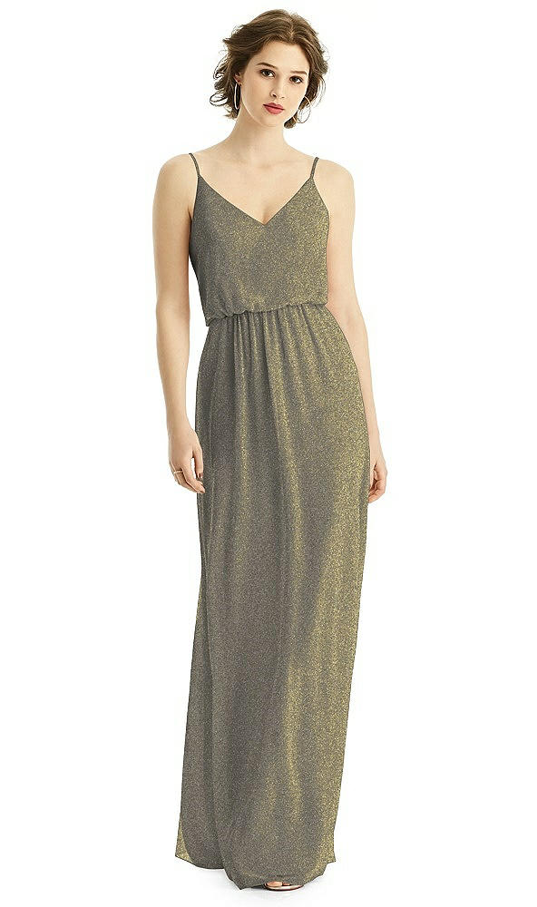 Front View - Mocha Gold After Six Shimmer Bridesmaid Dress 1505LS