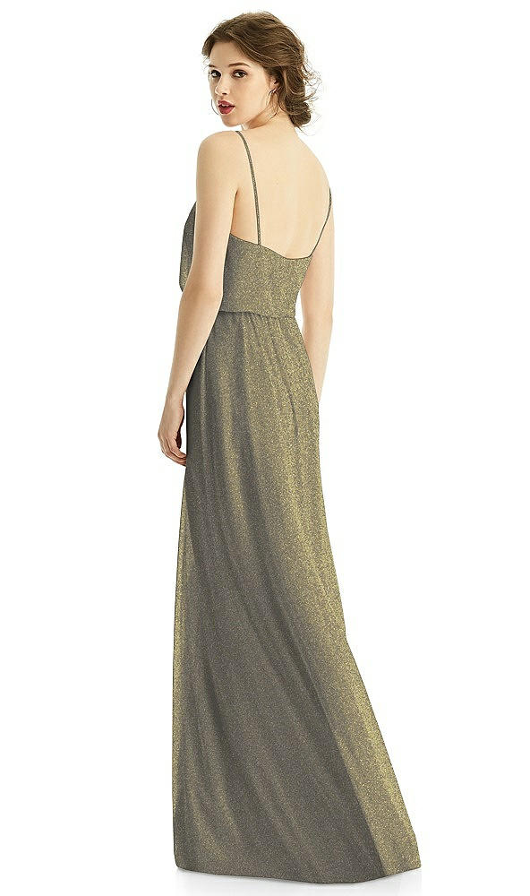Back View - Mocha Gold After Six Shimmer Bridesmaid Dress 1505LS