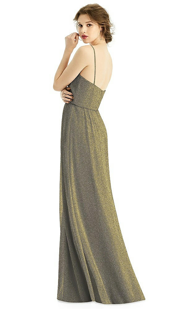Back View - Mocha Gold After Six Shimmer Bridesmaid Dress 1506LS