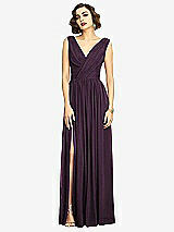 Alt View 1 Thumbnail - Aubergine Silver Dessy Shimmer Bridesmaid Dress 2894LS
