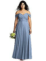 Front View Thumbnail - Cloudy Silver Dessy Shimmer Bridesmaid Dress 2970LS