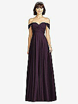 Alt View 1 Thumbnail - Aubergine Silver Dessy Shimmer Bridesmaid Dress 2970LS