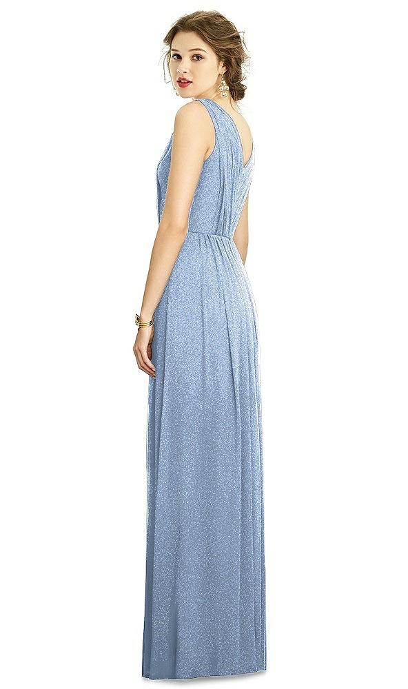 Back View - Cloudy Silver Dessy Shimmer Bridesmaid Dress 3005LS