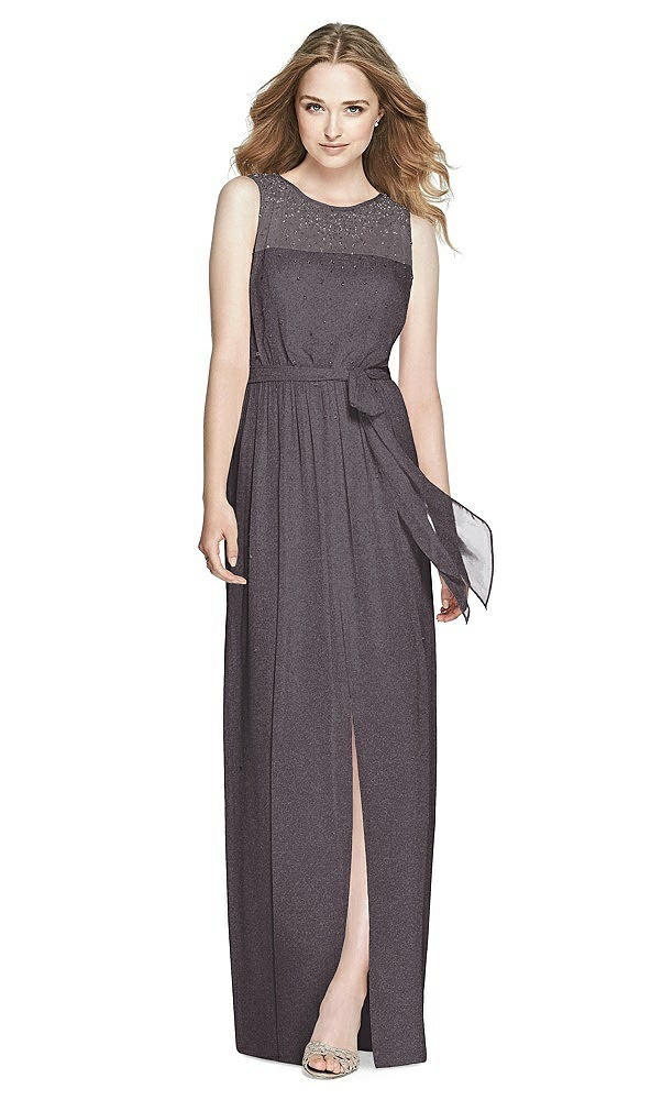 Front View - Stormy Silver Dessy Shimmer Bridesmaid Dress 3025LS